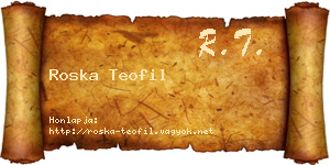 Roska Teofil névjegykártya